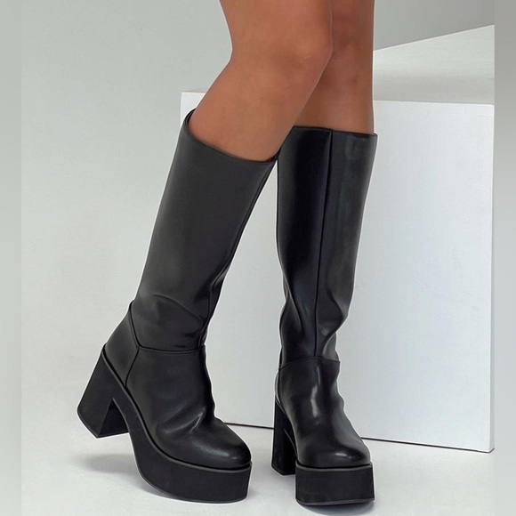 Princess Polly Shoes - Princess Polly platform moto style vegan leather boots nwot